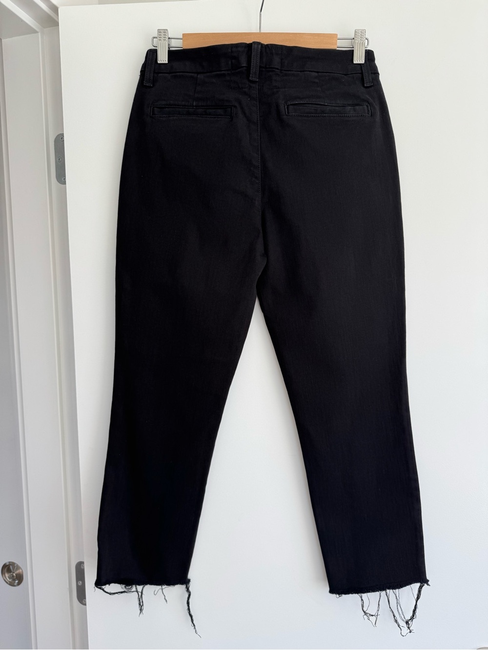 Frank & Eileen Cotton Wicklow Black Frayed Raw Hem Pants - Picture 6 of 6